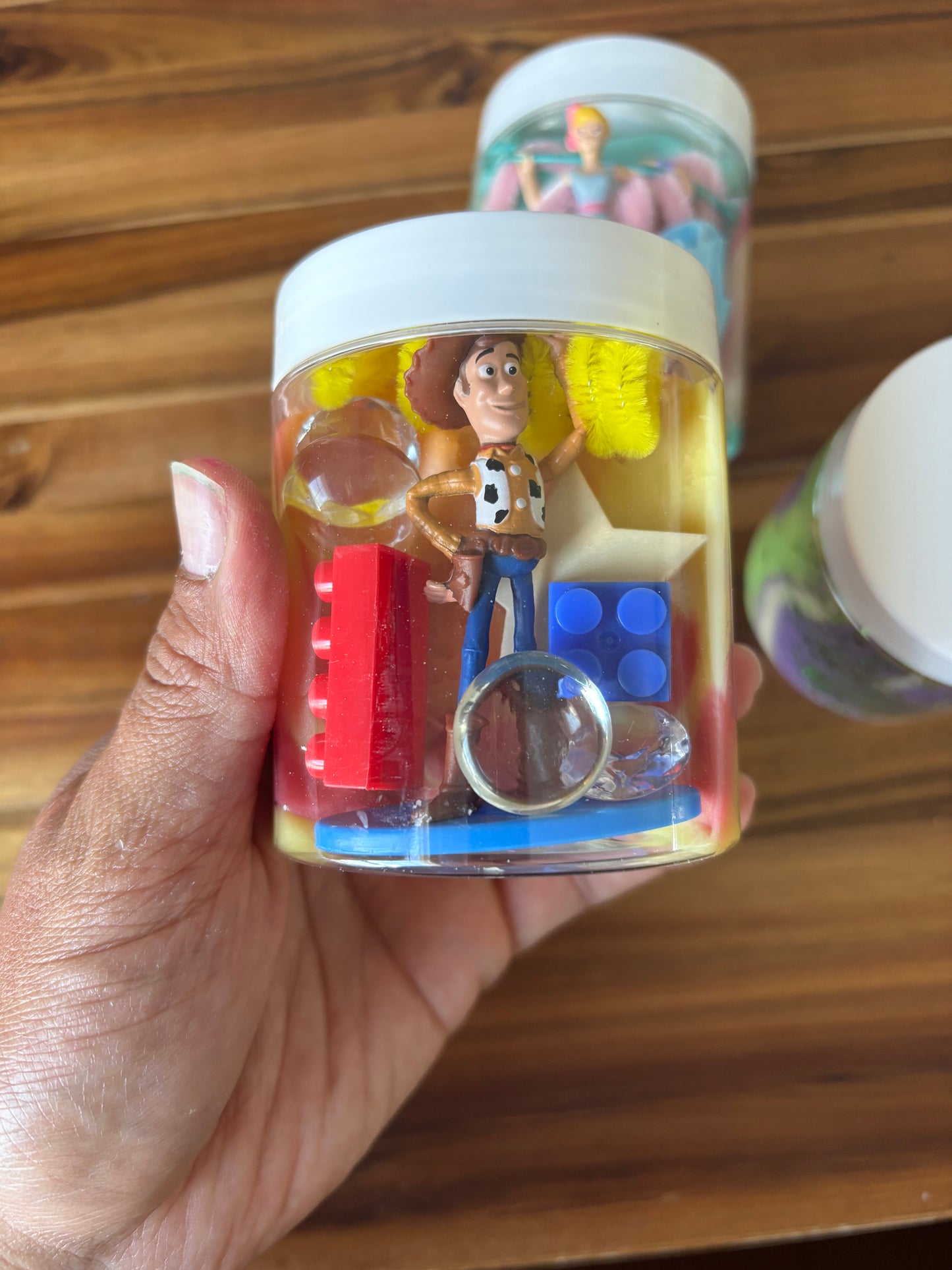 New friend play dough jars