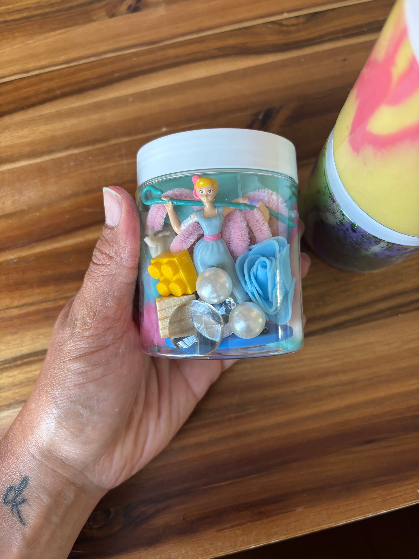 New friend play dough jars