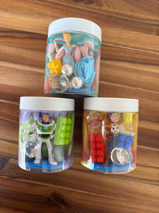 New friend play dough jars